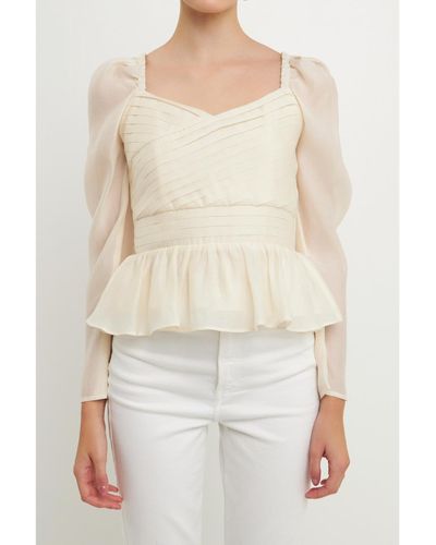 Endless Rose Pleated Top - Natural