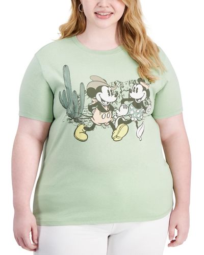 Disney Mickey & Minnie Cactus Crewneck Tee - Green