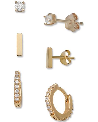 Giani Bernini 3-pc. Set Cubic Zirconia Stud & Hoop Earrings - Metallic