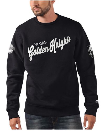 Starter X Nhl Ice Vegas Golden Knights Cross Check Pullover Sweatshirt - Black