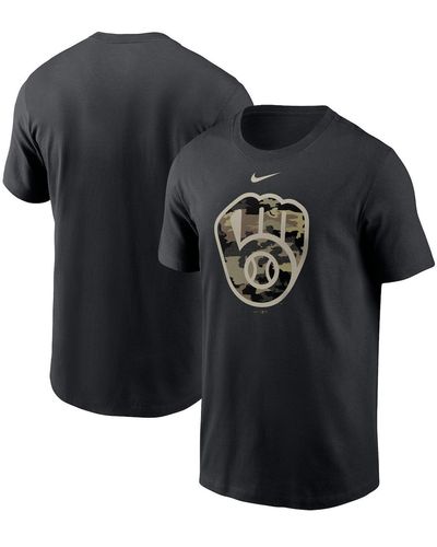 Nike Milwaukee Brewers Team Camo Logo T-shirt - Black