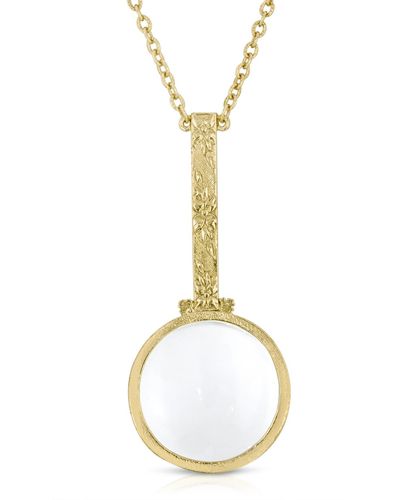 2028 Gold Tone Magnifying Glass 28" Necklace - Metallic