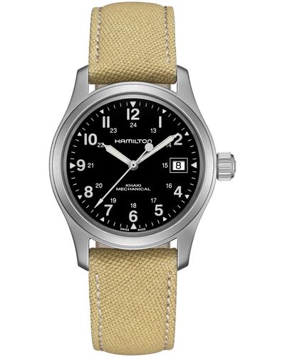 Hamilton Swiss Mechanical Khaki Field Khaki Canvas Strap Watch 38mm - Gray