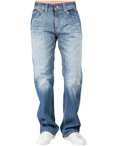 Level 7 Relaxed-fit Boot Cut Premium Denim Jeans - Blue