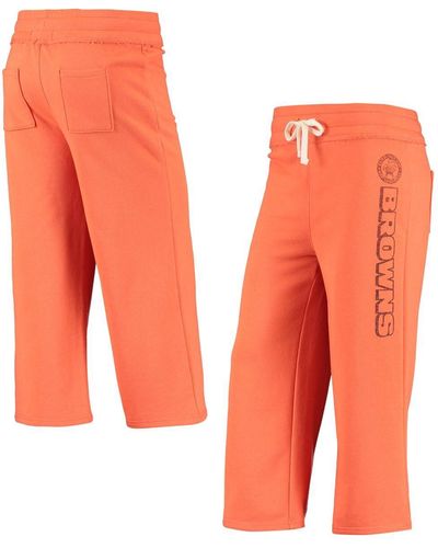 Junk Food Cleveland Browns Cropped Pants - Orange