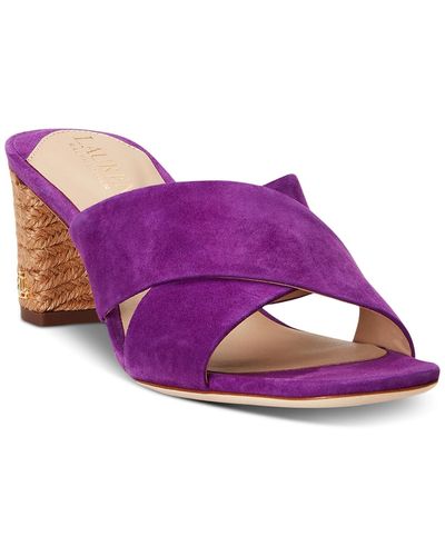 Lauren by Ralph Lauren Freddi Slip-on Crisscross Mid Dress Sandals - Purple