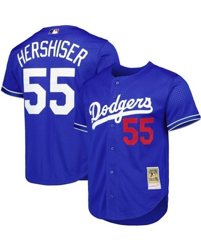 Mitchell & Ness Orel Hershiser Los Angeles Dodgers Cooperstown Collection Mesh Batting Practice Button-up Jersey - Blue