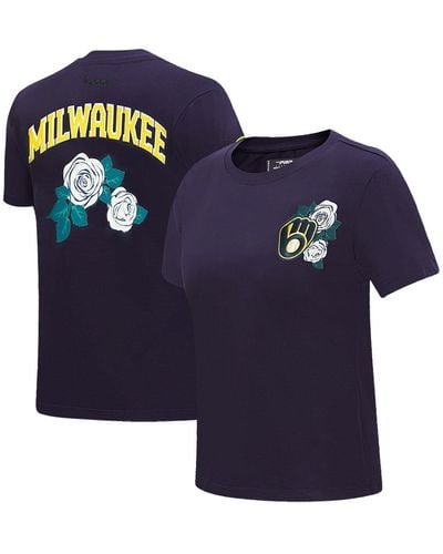 Pro Standard Milwaukee Brewers Roses T-shirt - Blue