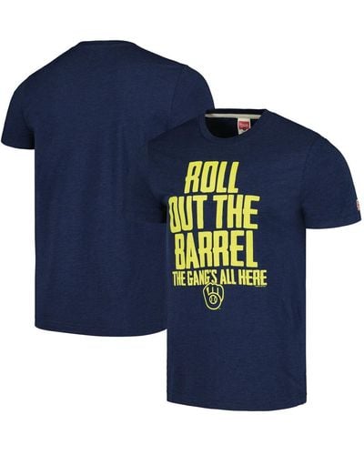 Homage Milwaukee Brewers Gangs All Here Hyper Local Tri-blend T-shirt - Blue
