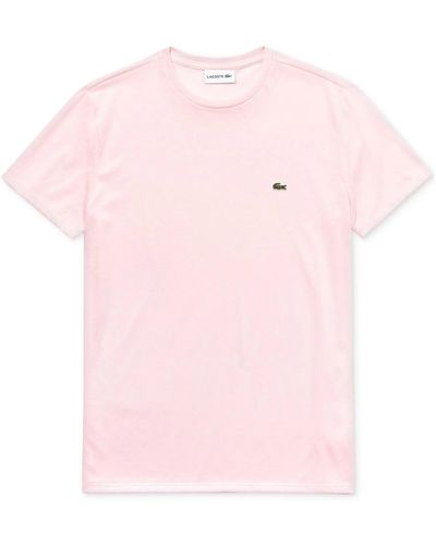 Lacoste Classic Crew Neck Soft Pima Cotton T-shirt - Pink