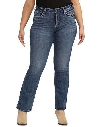 Silver Jeans Co. Trendy Plus Size Suki Mid-rise Curvy-fit Bootcut Jeans - Blue