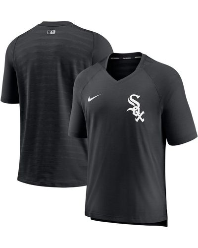 Nike Chicago White Sox Authentic Collection Pregame Performance V-neck T-shirt - Black
