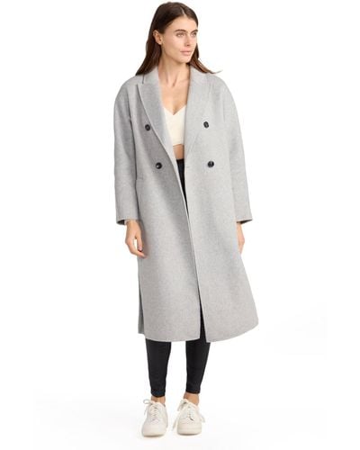Belle & Bloom Guestlist Oversized Double Breasted Coat - Gray