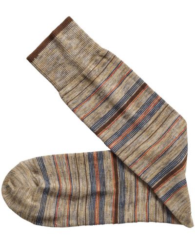 Johnston & Murphy Heather Stripe Socks - Natural