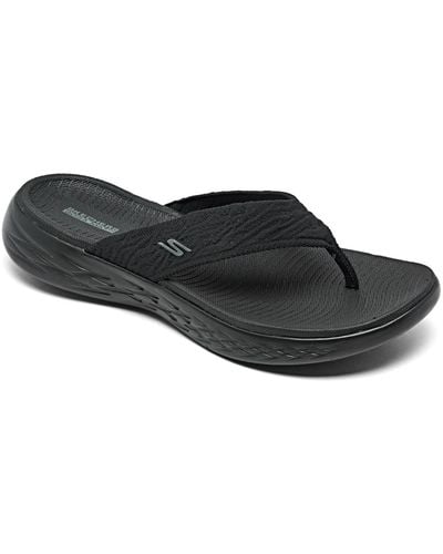 Skechers On The Go 600 Sunny Athletic Flip Flop Thong Sandals From Finish Line - Black
