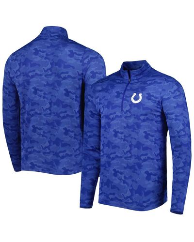 Antigua Indianapolis Colts Brigade Quarter-zip Sweatshirt - Blue