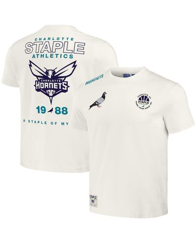 Staple Nba X Distressed Charlotte Hornets Home Team T-shirt - White