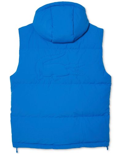 Lacoste Hooded Sleeveless Puffer Vest - Blue