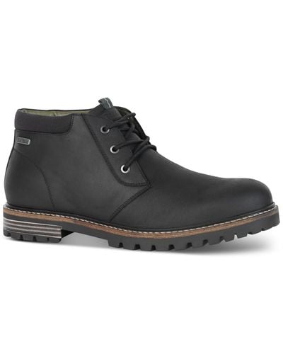 Barbour Boulder Leather Chukka Boots - Black