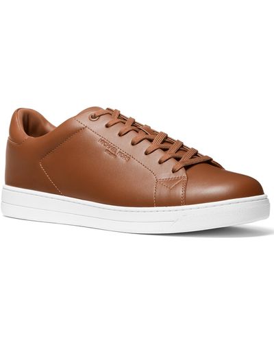 Michael Kors Nate Leather Lifestyle Casual And Fashion Sneakers - Brown