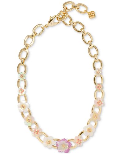 Kendra Scott 14k Gold-plated Sequin & Mother-of-pearl Flower Statement 18-1/4" Collar Necklace - Metallic
