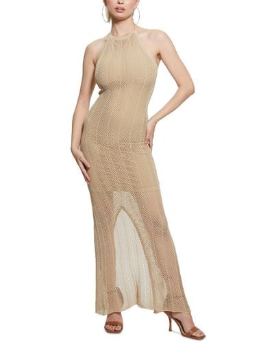 Guess Sophie Halter Maxi Sweater Dress - Natural