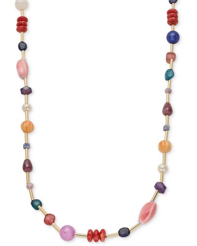 Style & Co. Gold-tone Bead Station Long Necklace - Multicolor