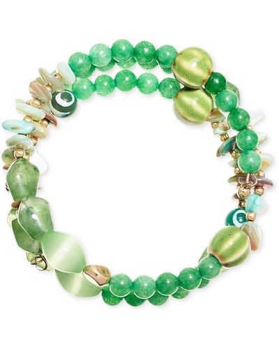 Style & Co. Beaded Coil Bracelet - Green