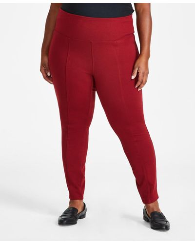 Style & Co. Plus Size Pull-on Ponte Knit Pants - Red
