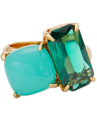 Kate Spade Gold-tone Double Crystal Statement Ring - Blue