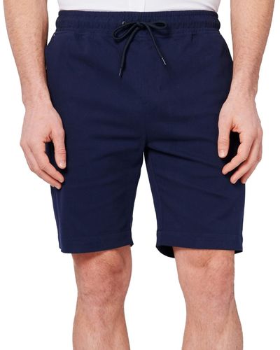 Society of Threads Slim Fit Solid Drawstring Shorts - Blue