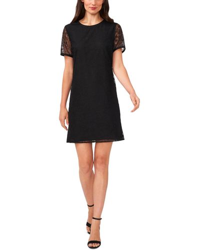Cece Lace Short-sleeve A-line Dress - Black