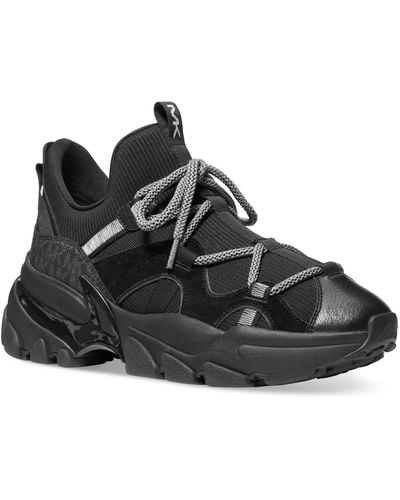 Michael Kors Sahara Mixed-media Sneaker - Black