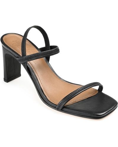 Journee Signature Lenonn Block Heel Dress Sandals - Black
