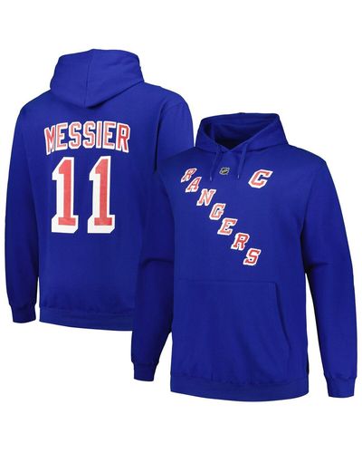 Profile Mark Messier New York Rangers Big And Tall Name And Number Pullover Hoodie - Blue