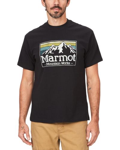 Marmot Mountain Works Gradient Logo Graphic Short-sleeve T-shirt - Black