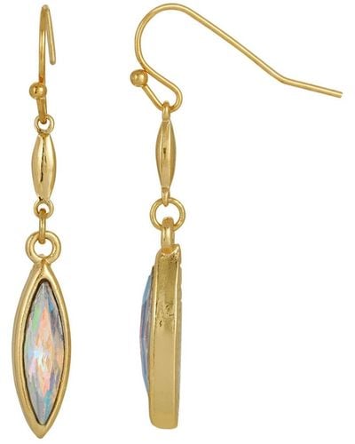 2028 Gold-tone Crystal Drop Earrings - Metallic