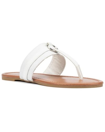 New York & Company Julianna T-strap Ring Sandal - White