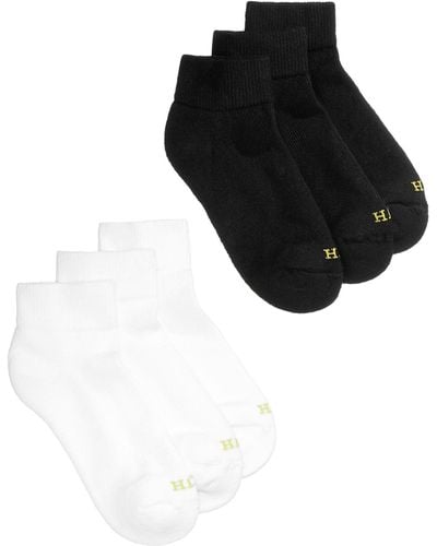 Hue Quarter Top 6 Pack Socks - Black