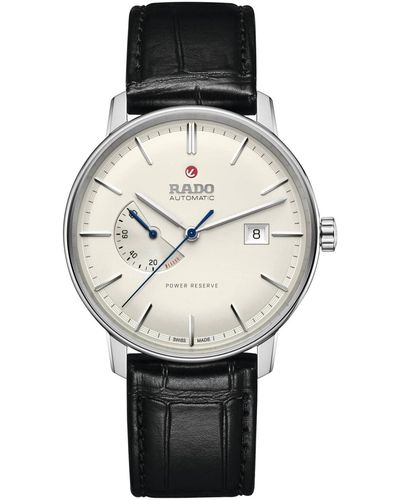 Rado Coupole Classic Automatic Black Leather Strap Watch 41mm - Gray