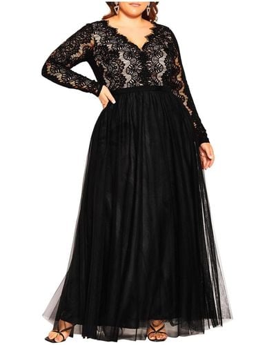 City Chic Plus Size Rare Beauty Maxi Dress - Black