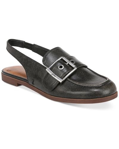 Zodiac Eve Buckled Slingback Tailored Loafer Flats - Black
