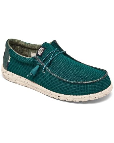 Hey Dude Wally Sport Mesh Casual Moccasin Sneakers From Finish Line - Green