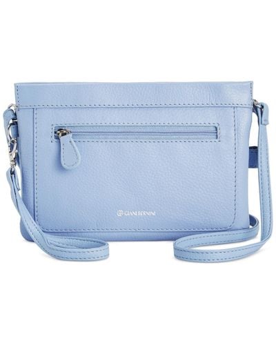 Giani Bernini Softy Leather Crossbody Wallet - Blue