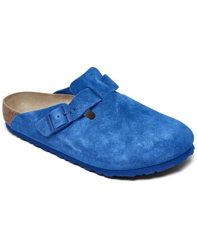 Birkenstock Boston Suede Leather Clogs From Finish Line - Blue