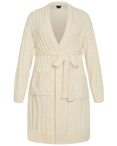 City Chic Plus Size Kelsey Cardigan - Natural