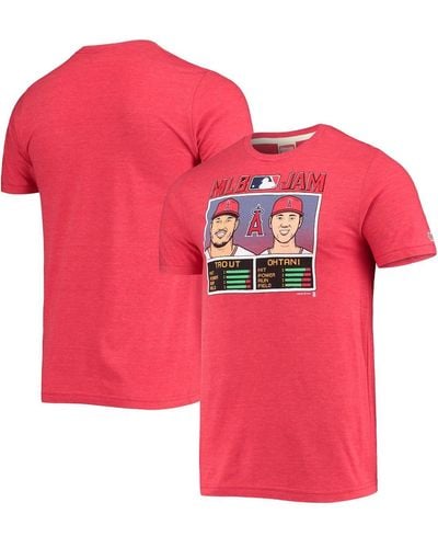 Homage Shohei Ohtani & Mike Trout Los Angeles Angels Mlb Jam Player Tri-blend T-shirt - Red