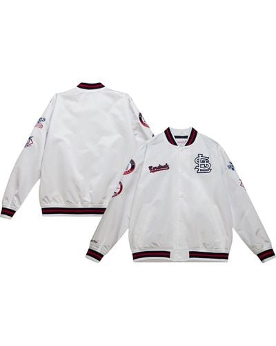 Mitchell & Ness St. Louis Cardinals City Collection Satin Full-snap Varsity Jacket - Gray