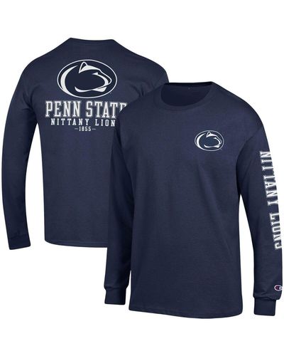 Champion Penn State Nittany Lions Team Stack Long Sleeve T-shirt - Blue