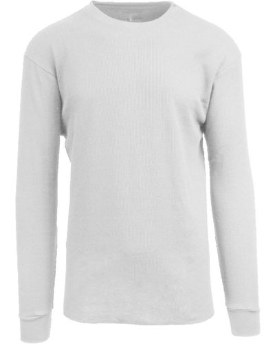 Galaxy By Harvic Waffle Knit Thermal Shirt - White